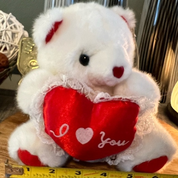 Royal Plush I Love You Heart Bear with White Lace ~ 6” of Cuteness ❤️ Vintage 🧸 - Picture 5 of 16